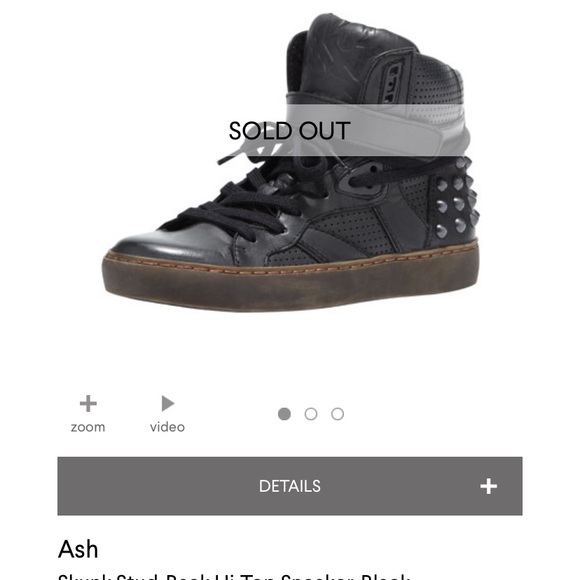 Ash skunk RARE stud-back hi top sneaker black - Picture 6 of 8